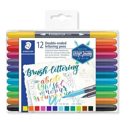 Fixy STAEDTLER Brush letter Duo 12 barev