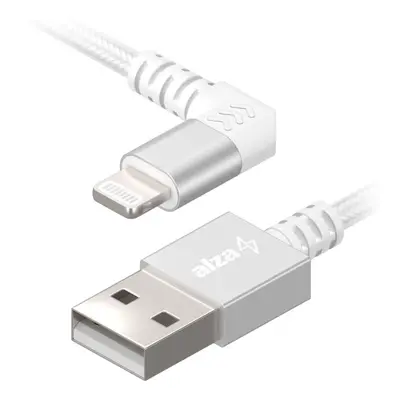 Datový kabel AlzaPower 90Core USB-A to Lightning MFi 1m stříbrný