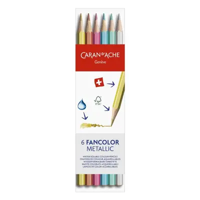 Pastelky Caran D'ache Fancolor Metallic 6 barev