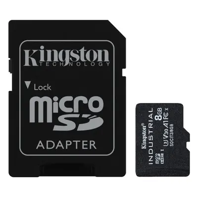 Paměťová karta Kingston MicroSDHC 8GB Industrial + SD adaptér