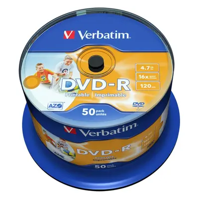 Média VERBATIM DVD-R AZO 4,7GB, 16x, printable, spindle 50 ks