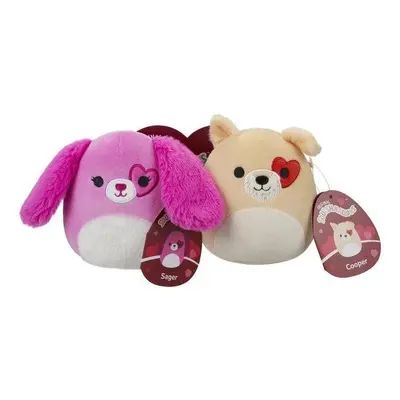 Squishmallows 1+1 Růžový a světlý pes Sager a Cooper