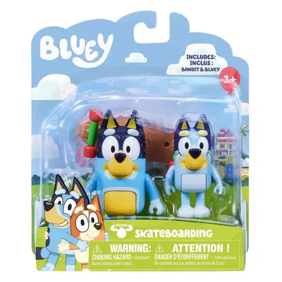 Set figurek a příslušenství Bluey&Bandit skateboard