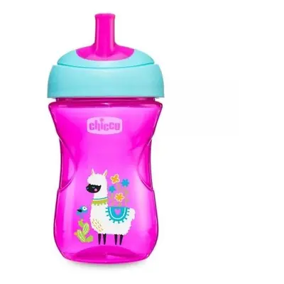 Dětský hrnek Chicco hrneček Advanced s brčkovým náustkem 266 ml, růžový 12 m+