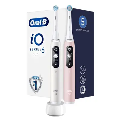 Elektrický zubní kartáček Oral-B iO 6 DUO bílý a růžový