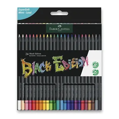 Pastelky FABER-CASTELL Black Edition, 24 barev