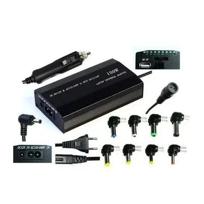 EUROCASE univerzální napájecí adaptér 100W, AC 110-240V/CAR DC 12V, DC 12- 20, 9 koncovek