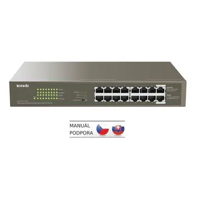 Switch Tenda TEG1116P-16-150W PoE Gigabit Fanless Switch 135W