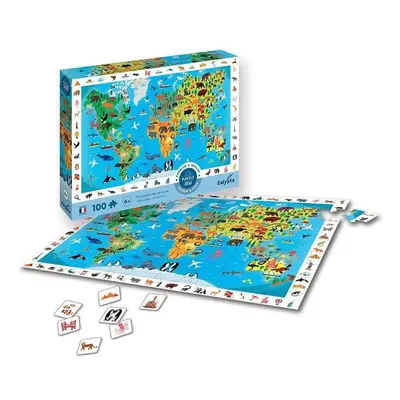 Puzzle SentoSphere Puzzle - Mapa světa se zvířaty