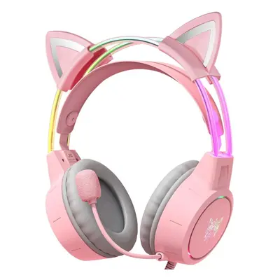 Herní sluchátka Onikuma X15 PRO With Cat Ears Pink