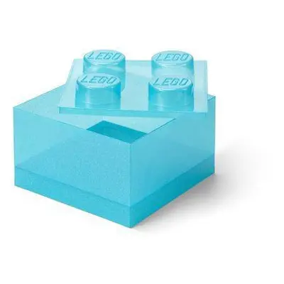 LEGO úložný box s víkem, třpytivě modrý