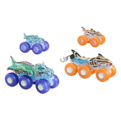 Auto Hot Wheels Monster Trucks Power Smashers tahač a truck 4 ks