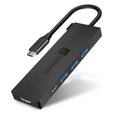 Replikátor portů CONNECT IT CHU-8010-AN USB-C 5v1, antracitový