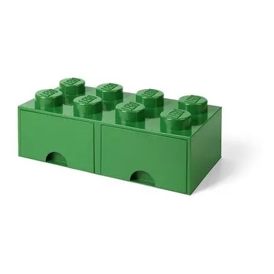 Úložný box LEGO úložný box 8 s šuplíky - tmavě zelená