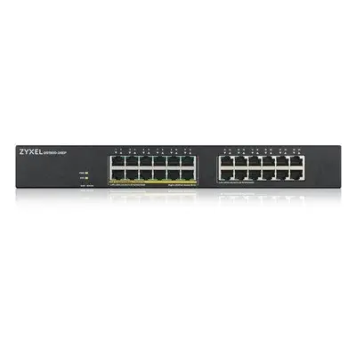 Switch Zyxel GS1900-24EP, 24-port GbE L2, 12 Port PoE Smart Switch, rackmount, 130 Watt