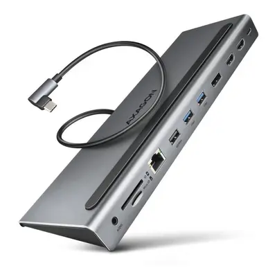 Dokovací stanice AXAGON HMC-4KX3 Docking Station, USB-C 5Gbps, 3x USB-A, 2x HDMI, DP, RJ-45, SD