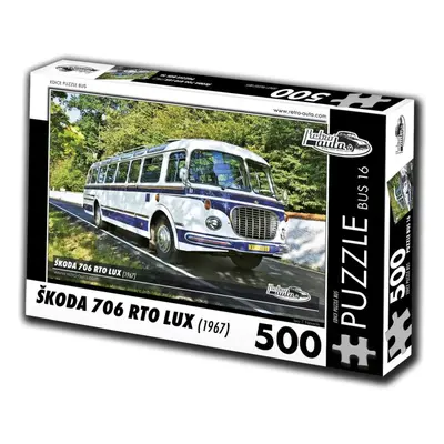 Puzzle Retro-auta Puzzle Bus č. 16 Škoda 706 RTO LUX (1967) 500 dílků