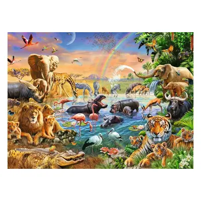 RAVENSBURGER Puzzle Zvířata u napajedla XXL 100 dílků