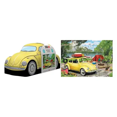 Puzzle Eurographics Puzzle v plechové krabičce Volkswagen Brouk v kempu 550 dílků