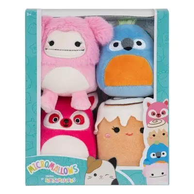 Squishmallows Micromallows 4Pack Mýval, Bigfoot, Ara, Skořicová rolka