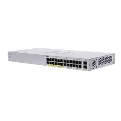 Cisco switch CBS110-24PP (24xGbE, 2xGbE/SFP combo, 12xPoE+, 100W, fanless) - REFRESH