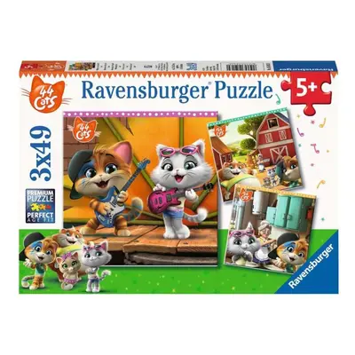 RAVENSBURGER Puzzle Vítejte u 44 koček 3x49 dílků