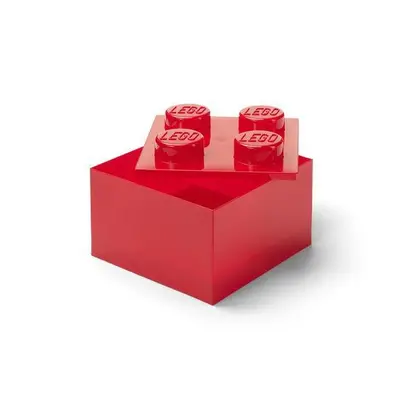 LEGO úložný box s víkem, průhledně červený