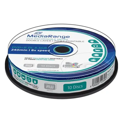 Média MEDIARANGE DVD+R 8,5GB 8x Dual Layer spindl 10ks Inkjet Printable