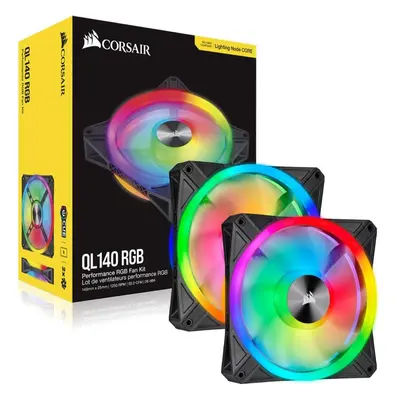 Ventilátor do PC Corsair iCUE QL140 RGB 140mm PWM Dual Fan Kit + Lighting Node CORE