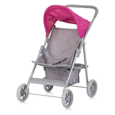 CHIPOLINO Sportovní kočárek pro panenky Alice Grey/Pink linen