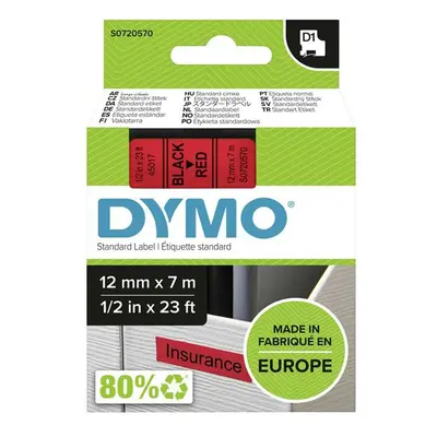 Dymo originální páska do tiskárny štítků, Dymo, 45017, S0720570, černý tisk/červený podklad, 7m,