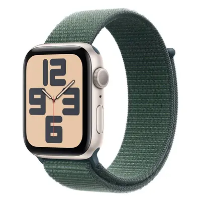 Chytré hodinky Apple Watch SE Cellular 44mm Hvězdně bílý hliník s jezerně zeleným sportovním řem