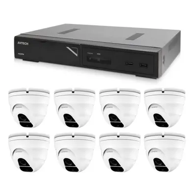 Kamerový systém AVTECH kamerový set 1x NVR AVH1109 a 8x 2MPX IP Dome kamera DGM2203SVSE