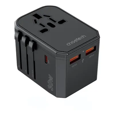 Cestovní adaptér ChoeTech PD30W C+2A Travel Wall Charger (US/EU/UK/AU)