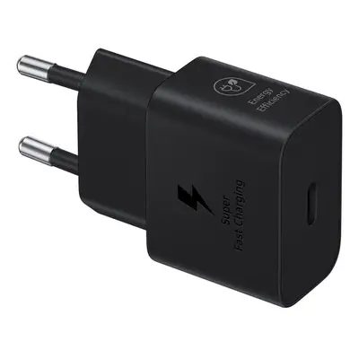 Nabíječka do sítě Samsung nabíjecí adaptér USB-C (25W) černý s kabelem v balení