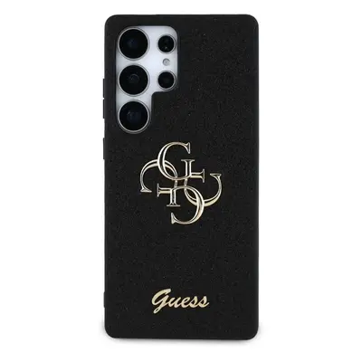 Guess PU Fixed Glitter 4G Metal Logo Zadní Kryt pro Samsung Galaxy S25 Ultra Black GUHCS25LHG4SG