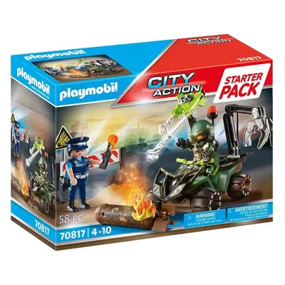 Stavebnice Playmobil 70817 Starter Pack Policie: Nebezpečné cvičení