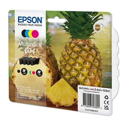 Epson originální ink C13T10G64010, T10G640, 604, CMYK, 500str., 3x2.4/3.4ml, Epson XP-2200, XP-3