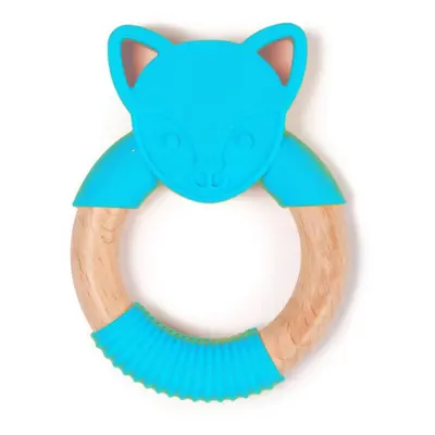 Kousátko Bo Jungle kousátko B-Teether Animal Wood Blue Fox