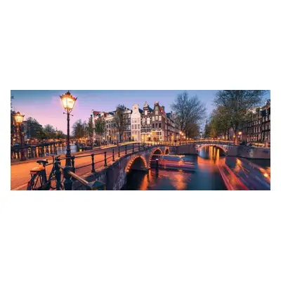 RAVENSBURGER Panoramatické puzzle Večer v Amsterdamu 1000 dílků