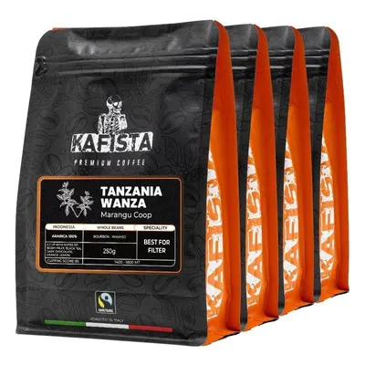 Káva Kafista Výběrová káva "Costa Rica paradise" - 100% Arabica - Zrnková Káva 4 x 250 g