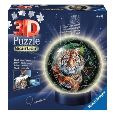 RAVENSBURGER 3D Svítící puzzleball Tygr 72 dílků