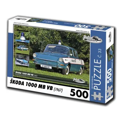 Puzzle Retro-auta Puzzle č. 33 Škoda 1000 MB VB (1967) 500 dílků