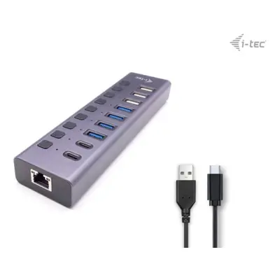 USB Hub i-tec USB 3.0/USB-C Charging HUB 9port LAN + Power Adapter 60W