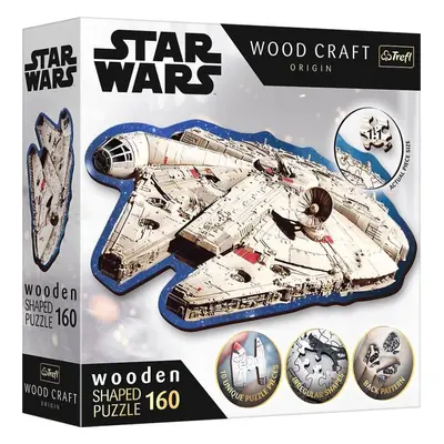 Dřevěné puzzle Trefl Wood Craft Origin puzzle Star Wars: Millennium Falcon 160 dílků