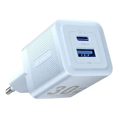 Nabíječka do sítě Vention 2-Port USB (C + A) GaN Charger (30W/30W) EU-Plug Blue