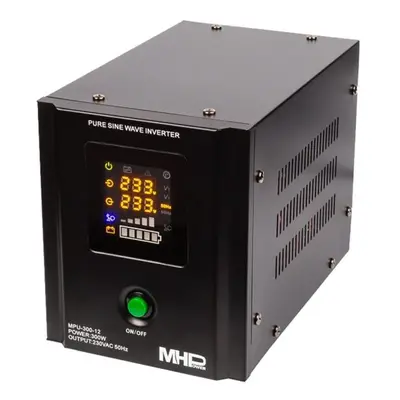 Záložní zdroj MHPower MPU-300-12, UPS, 300 W, čistý sinus, 12V, MPU-300-12