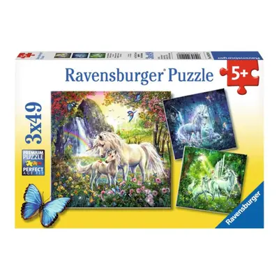 RAVENSBURGER Puzzle Nádherní jednorožci 3x49 dílků