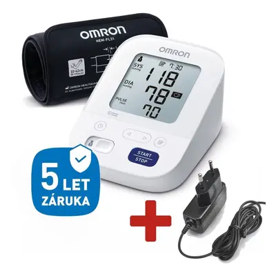 Tlakoměr OMRON M3 Comfort intelli +ZDROJ (SET), 5let záruka