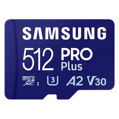 Paměťová karta Samsung MicroSDXC 512GB PRO Plus + SD adaptér (2023)